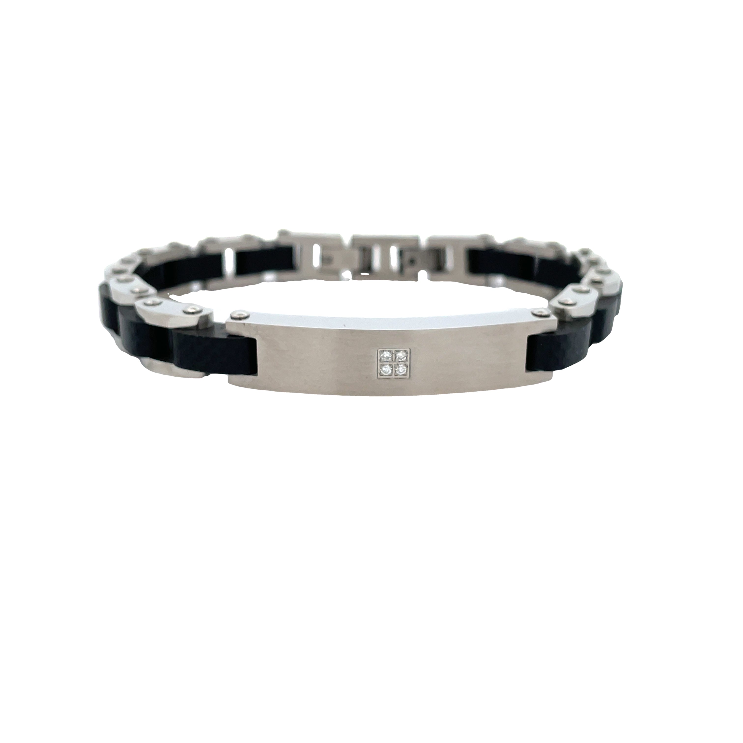 Stainless Steel Carbon Graphite ID Bracelet