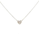 14K White Gold Diamond Heart Pendant close up