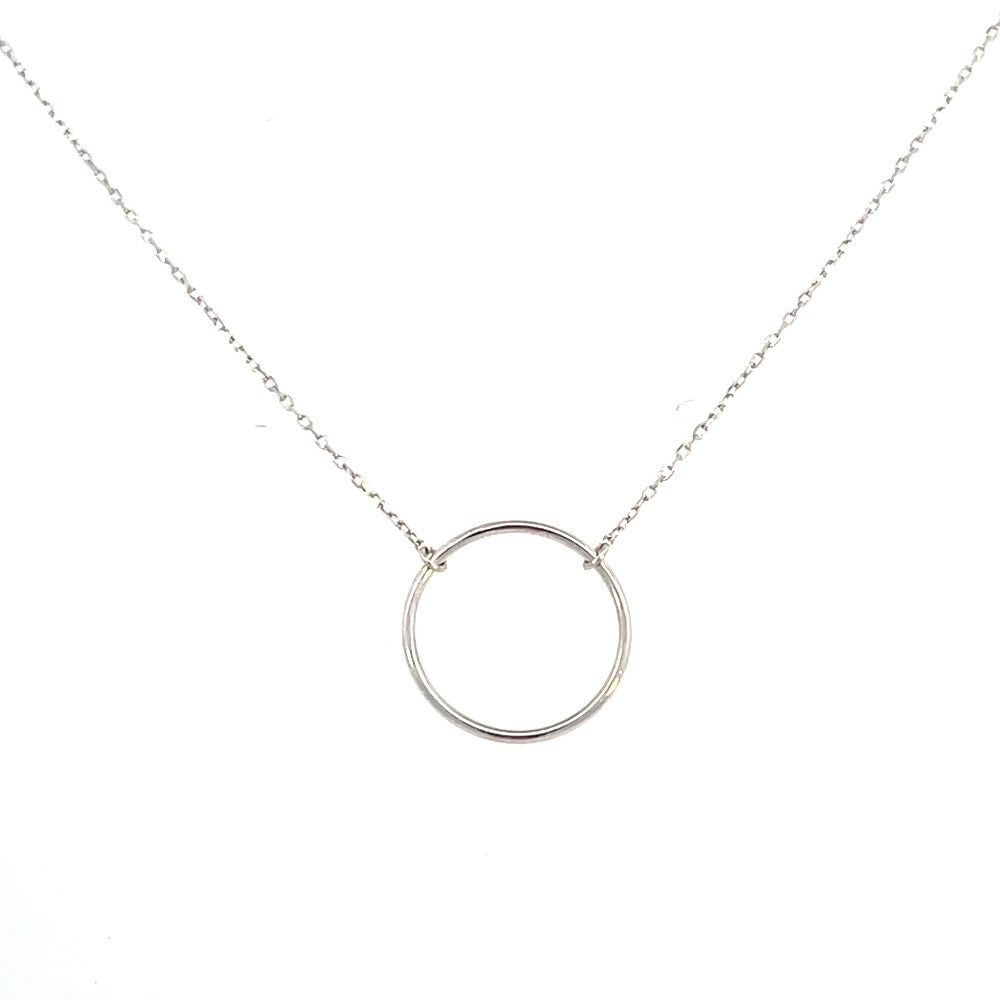 14K White Gold Circle Pendant | Aurelie Gi