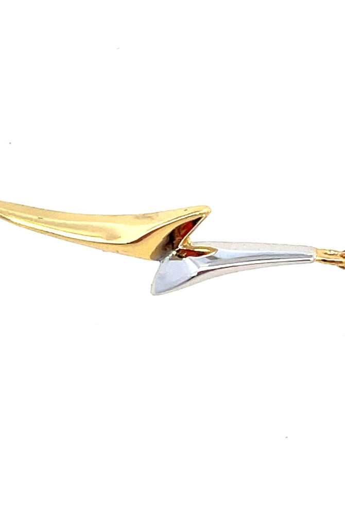 Ania Haie Sterling Silver Arrow Chain Bracelet with Gold Overlay up close