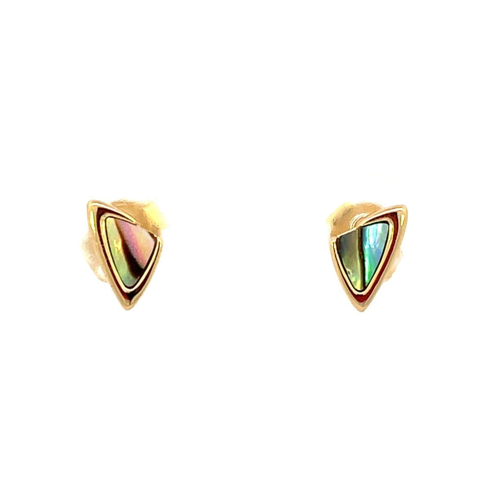 Ania Haie Sterling Silver Abalone Arrow Stud Earrings with Gold Overlay