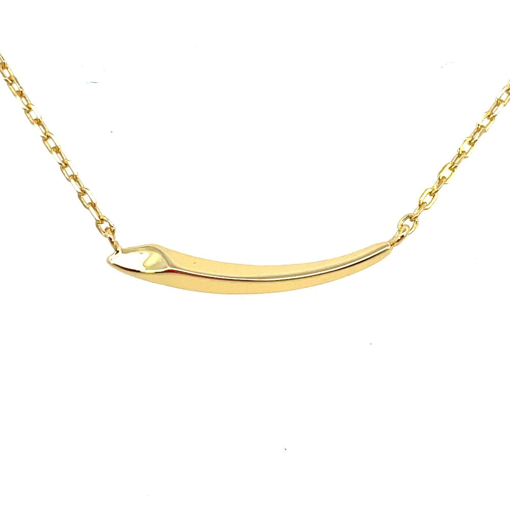 Ania Haie Sterling Silver Arrow Bar Necklace with Gold Overlay closer up