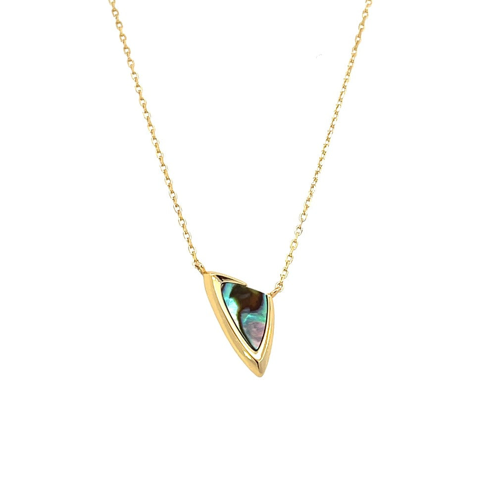 Ania Haie Sterling Silver Abalone Arrow Pendant with Gold Overlay