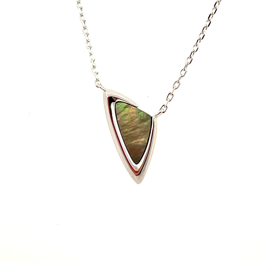 Ania Haie Sterling Silver Abalone Arrow Pendant close up
