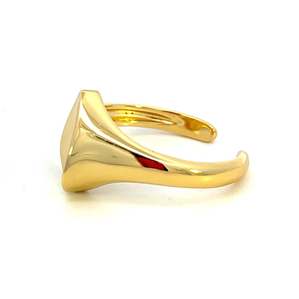 Ania Haie Sterling Silver Adjustable Arrow Signet Ring with Yellow Overlay side 2