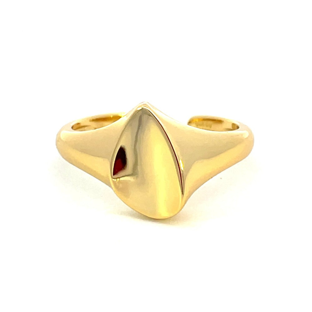 Ania Haie Sterling Silver Adjustable Arrow Signet Ring with Yellow Overlay