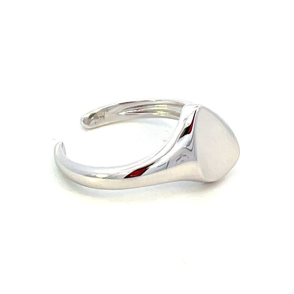 Ania Haie Sterling Silver Adjustable Arrow Signet Ring side 1