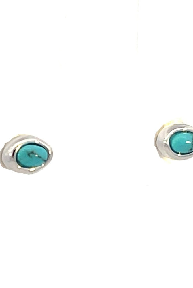 Ania Haie Sterling Silver and Turquoise Wave Stud Earrings side 1
