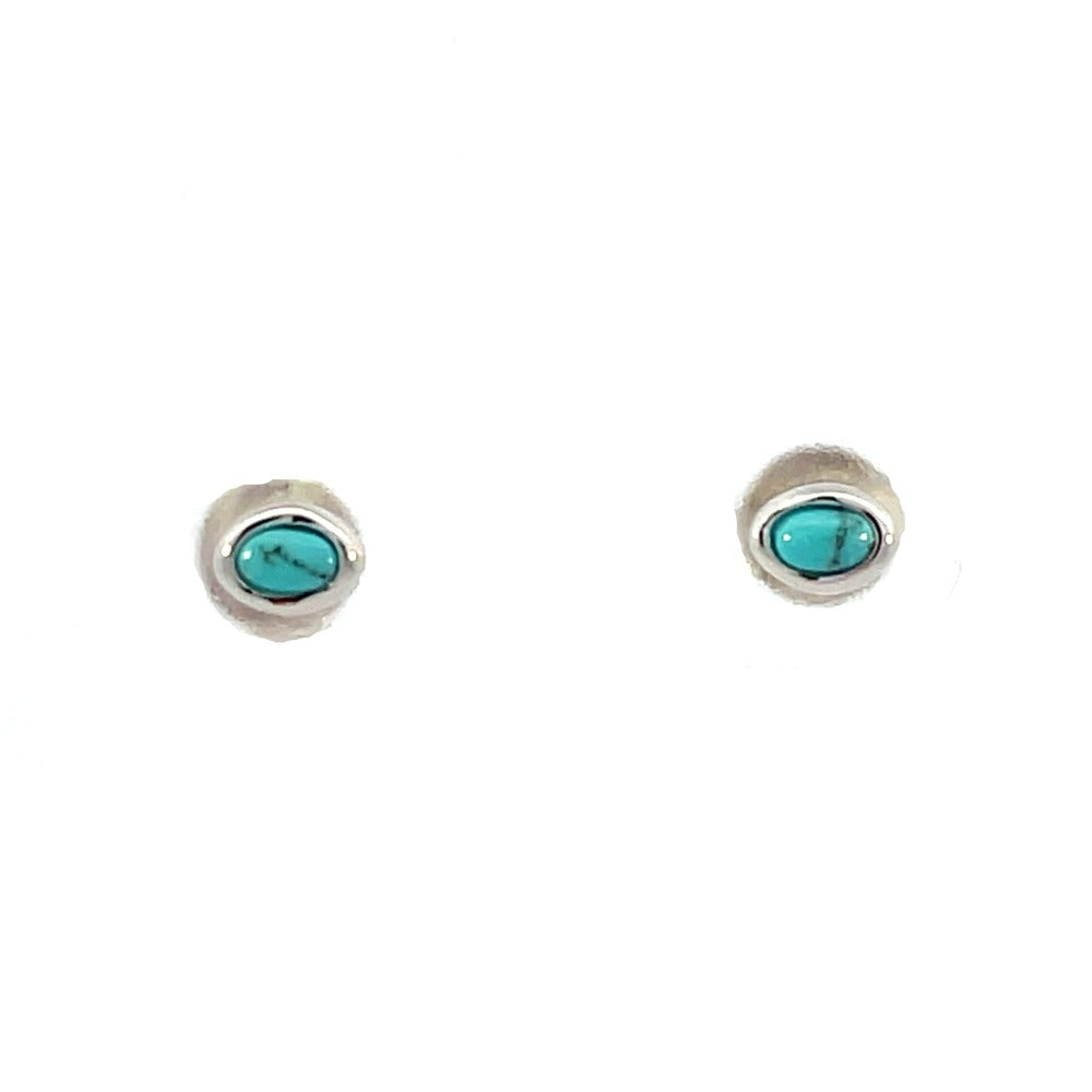 Ania Haie Sterling Silver and Turquoise Wave Stud Earrings