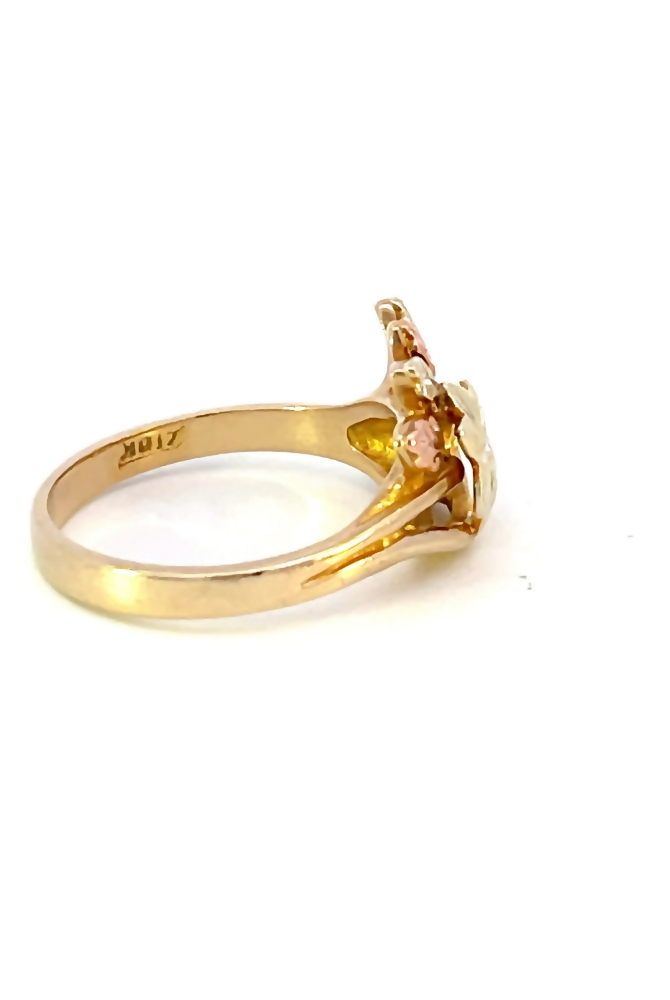 side view of BHG ring that shows the 10 karat stamp