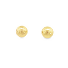 front view of 14KY gold ball stud earrings