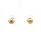 front view of 14ky gold ball earrings