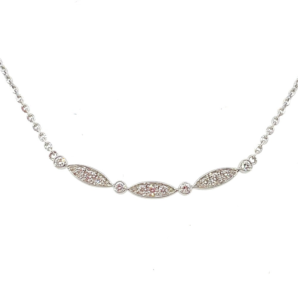 10K Gold Diamond Fashion Necklace in white gold
