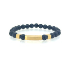 Black Beaded Bracelet with Gold Accents (BBR-004)