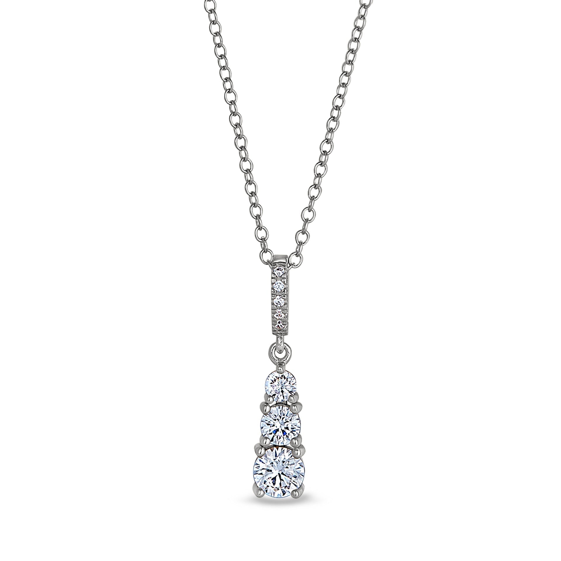 Three Stone Graduated Drop Pendant (BL2307N)