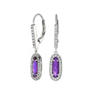 Oblong Simulated Amethyst Drop Earrings (BL2311E-AMETHYST)