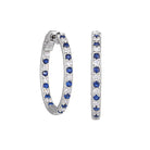Simulated Sapphire Hoop Earrings (BL2385E-SAP)