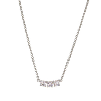 Three Round Prong Set Simulated Diamond Necklace (BL2437N)