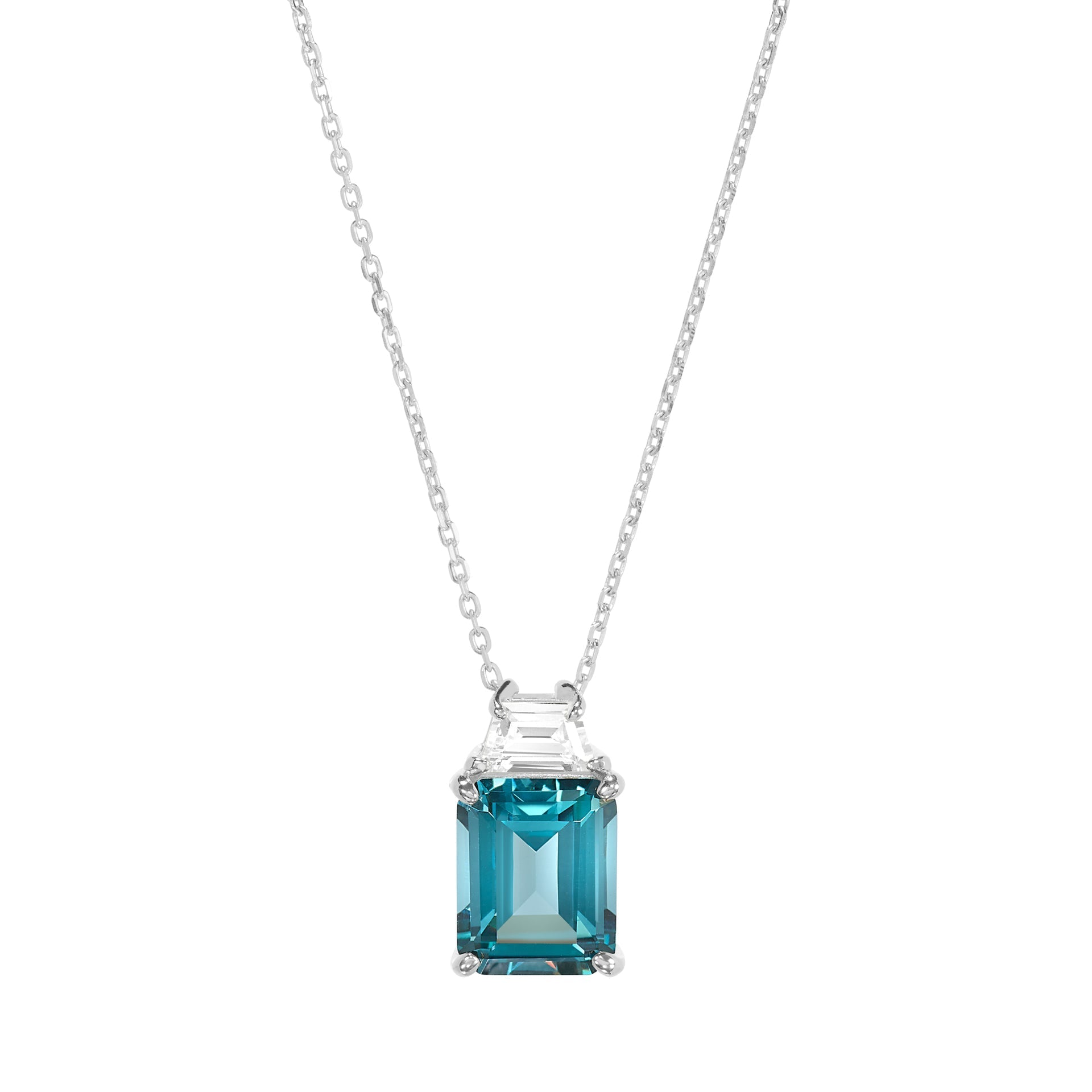 Blue Zircon Spinel Necklace (BL2446N)