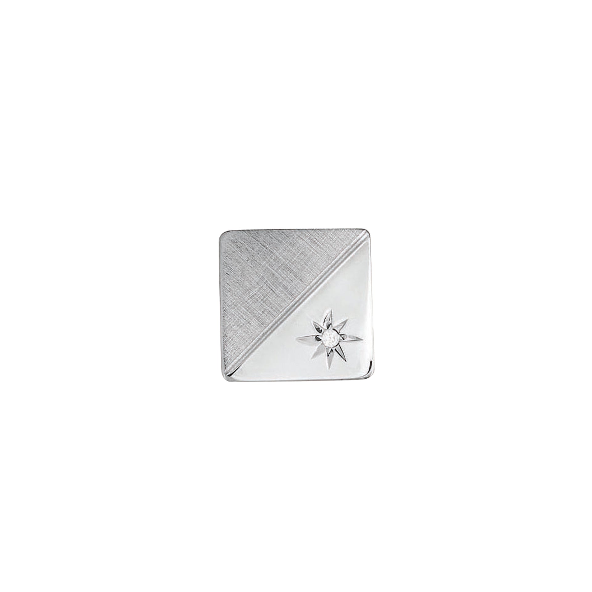 Two Tone Tie Tack with Diamond Accent (BTT-113-D-R)