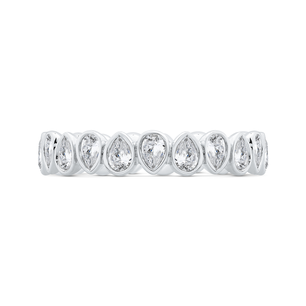 14k white gold with pear diamond eternity ring