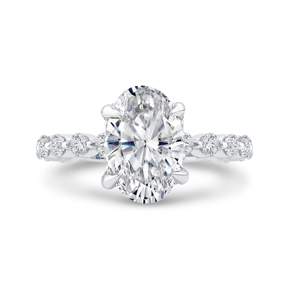 oval diamond engagement ring in 14k white gold (semi-mount)