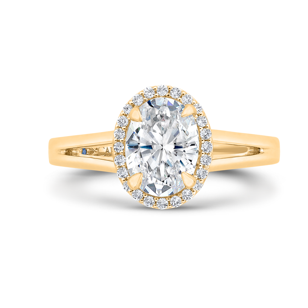 14k yellow gold oval cut diamond engagement ring (semi-mount)
