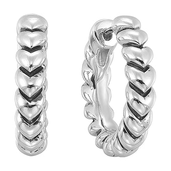 Gold Silver Stacked Hoop Earrings<br>ER41696-1WSS
