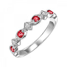 FR1043-1WD_Ruby and Diamond Stackable Ring 10k White Gold
