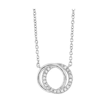 White Gold and Diamond Double Ring Lovers’ Necklace<br>NP05993-4ysc