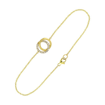 Yellow Gold and Diamond Double Ring Lovers’ Bracelet<br>BC10787-4ysc