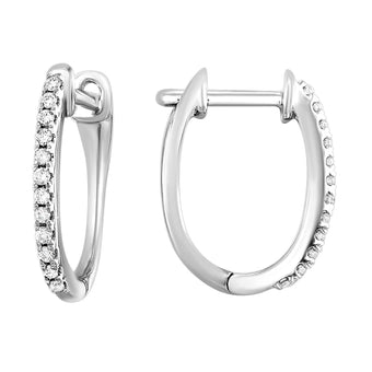 White Gold and Diamond Huggie Earrings<br>ER10534-1wd