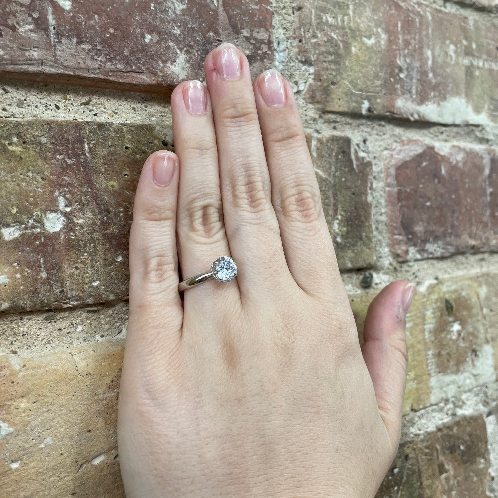 14K White Gold Diamond Engagement Ring (Semi-Mount) on hand