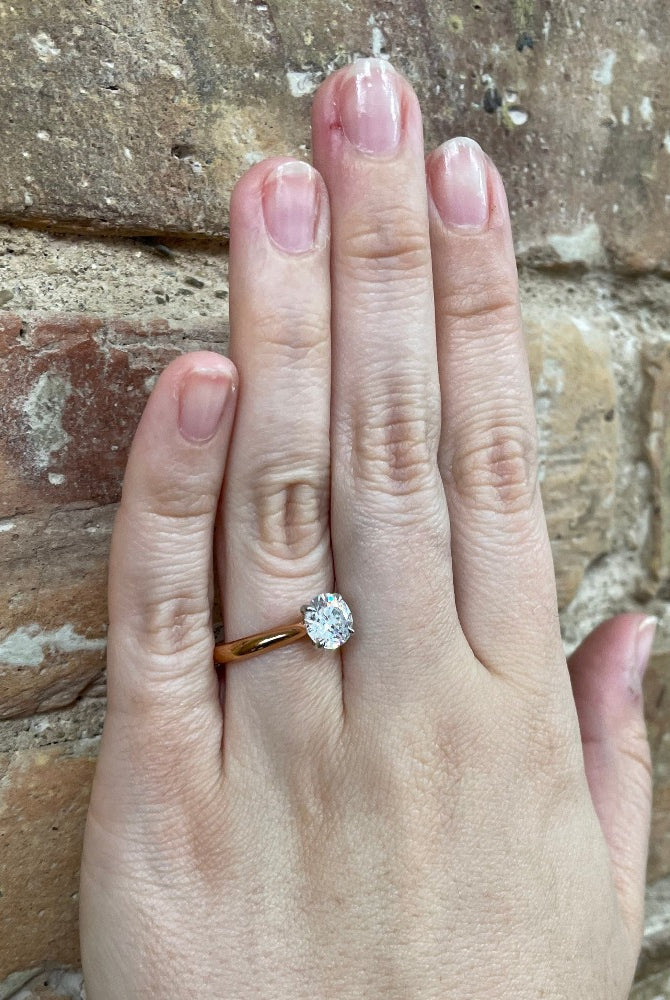14K Two-Tone Gold Diamond Engagement Ring (Semi-Mount) on hand