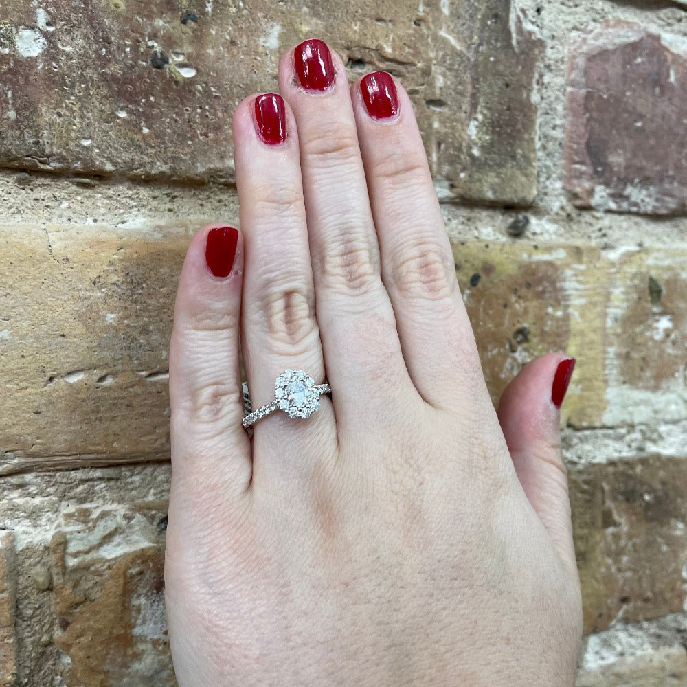 Oval Brilliant 1.30 carat Forevermark Halo Engagement Ring Platinum – NAGI