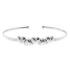 Five Heart Omega Cuff Bracelet (LL7161B-RH)