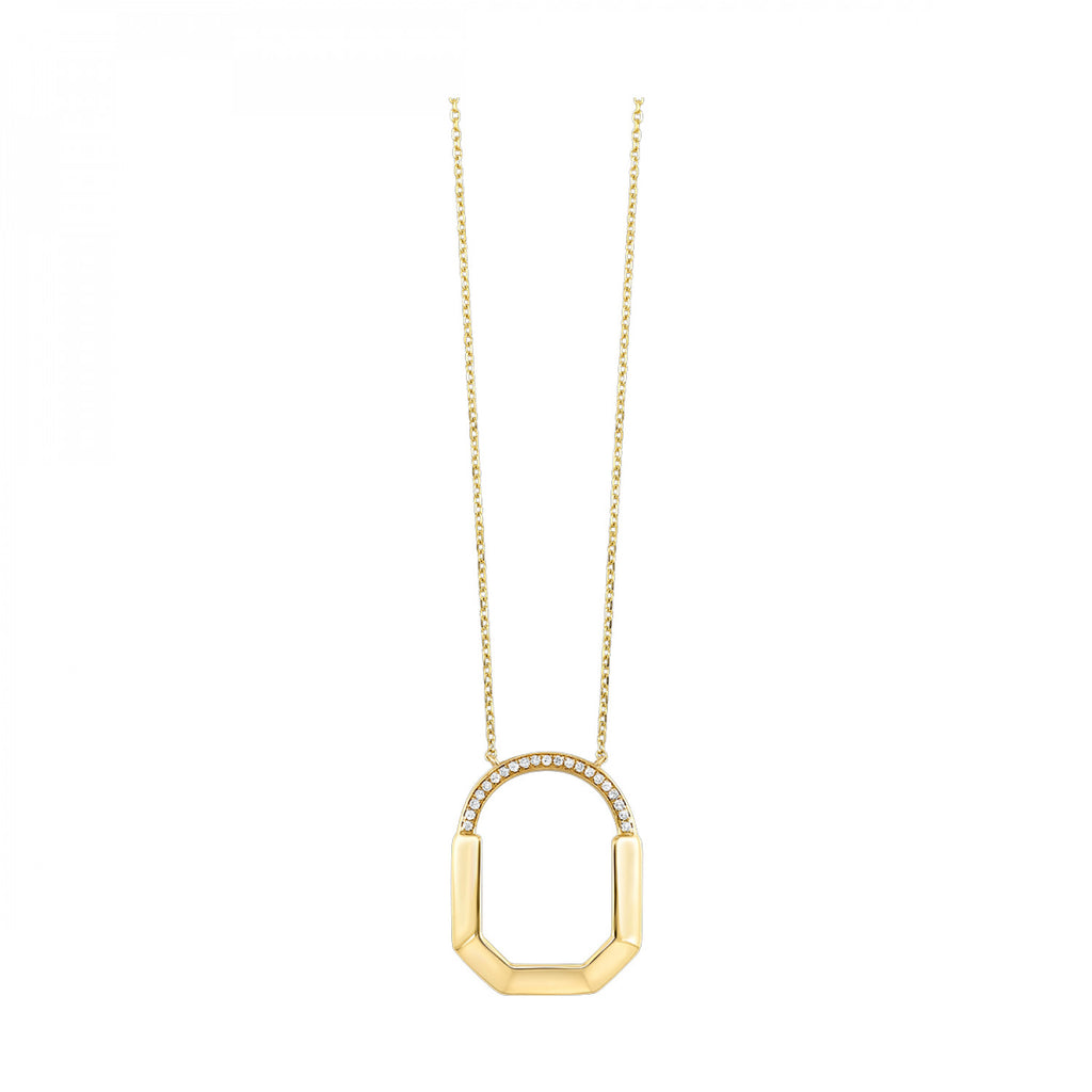 10KY Oval Shaped Diamond Pendant 1/20 CTW