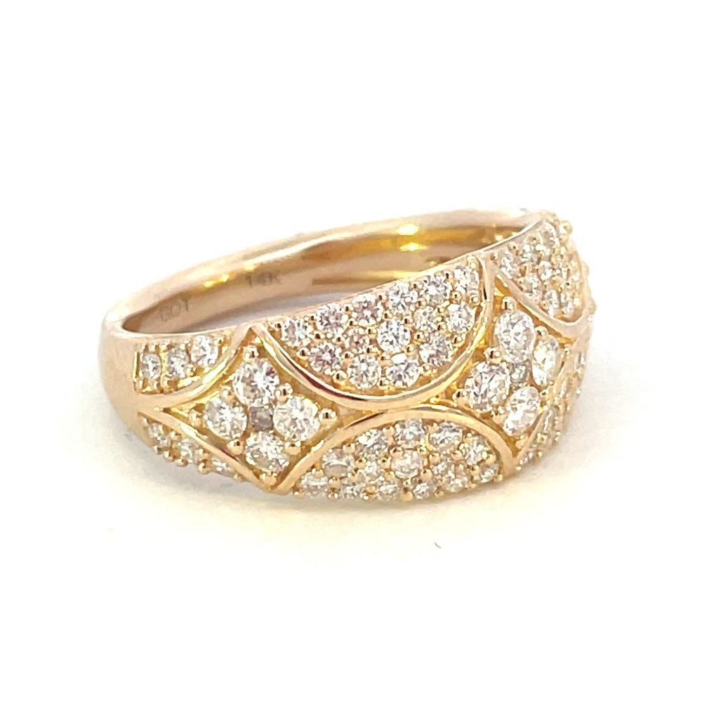 14KY Domed Diamond Fashion Band 1 CTW side 1