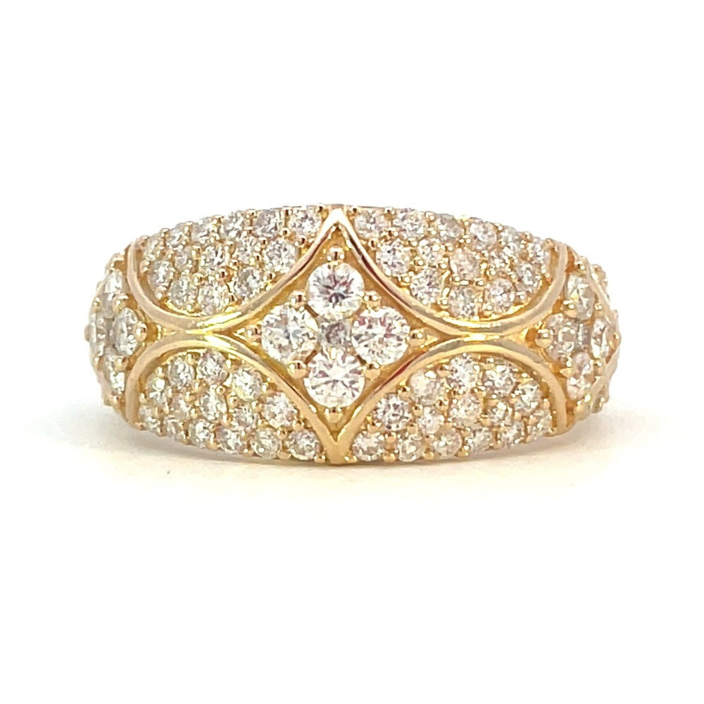 14KY Domed Diamond Fashion Band 1 CTW