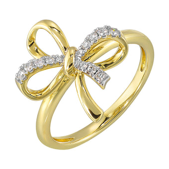 Yellow Gold and Diamond Bow Ring<br>RG15501-4yc