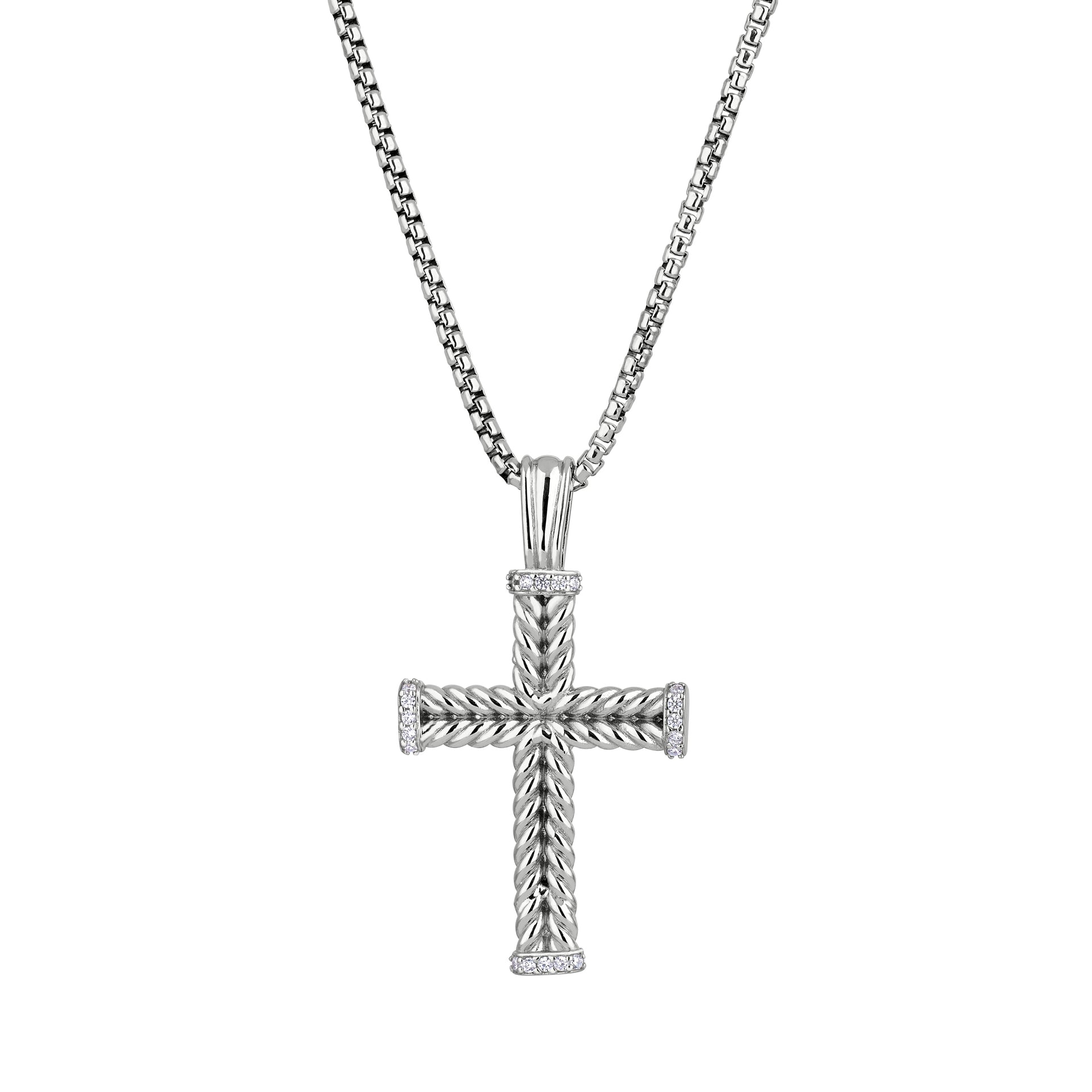 Braided Cross with Simulated Diamond Ends (SCR-002-R)