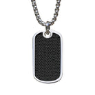 Dog Tag with Simulated Black Diamonds (TNK-103-BK)
