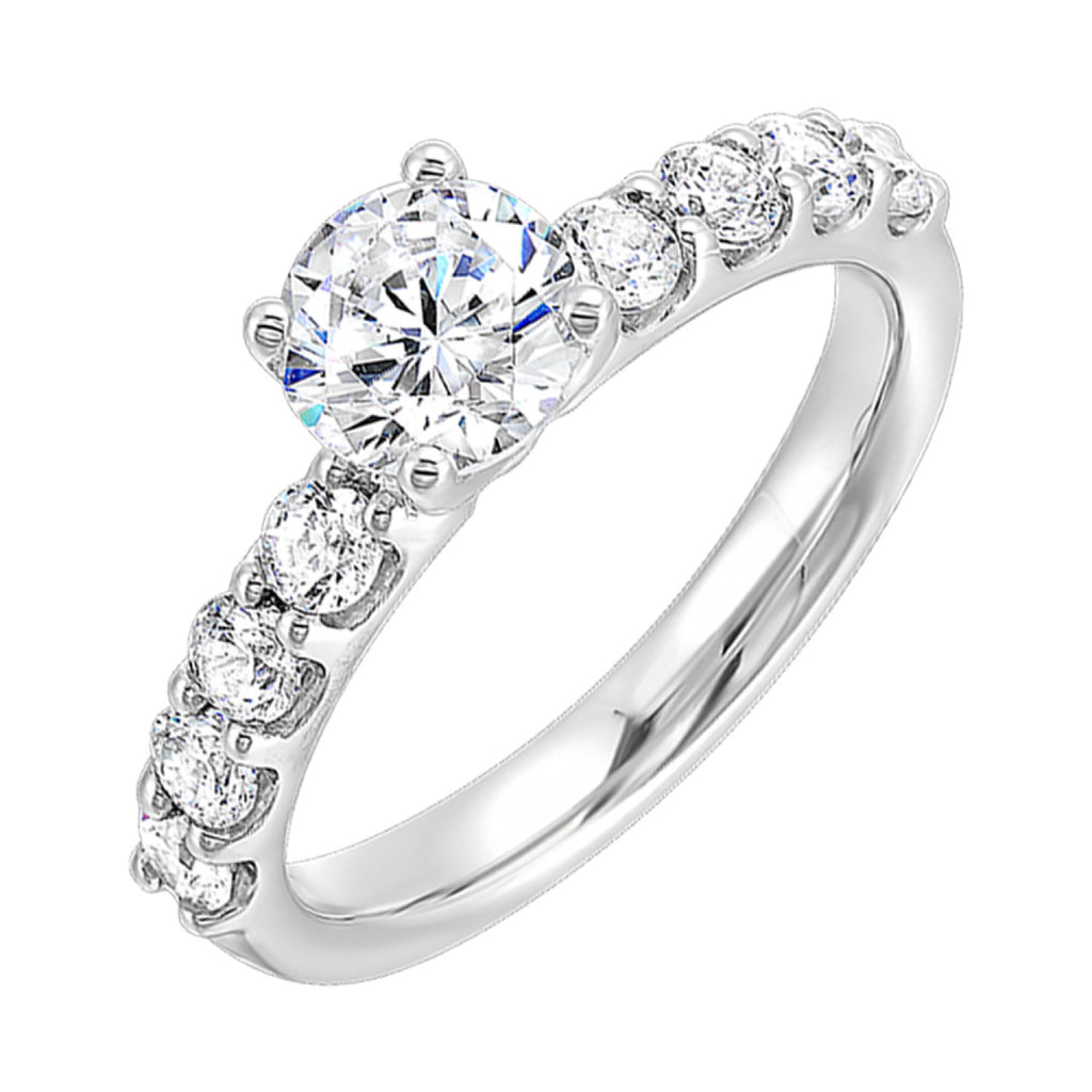 14KW Semi-Mount Engagement Ring with Diamond Shank 5/8 CTW