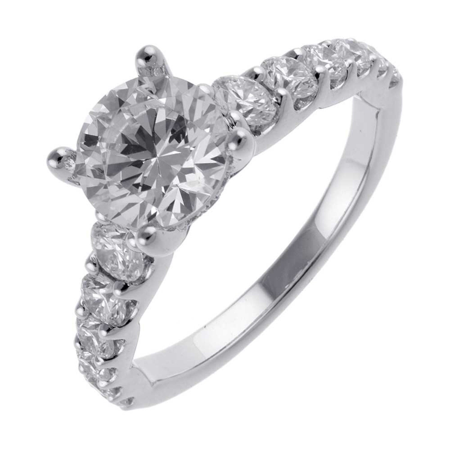 14KW Semi-Mount Engagement Ring with Diamond Accents 1.5 CTW