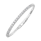 14K White Gold Diamond Bangle