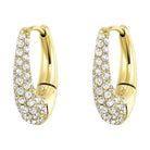 14K Yellow Gold Diamond Hoop Earrings 1.25 CTW