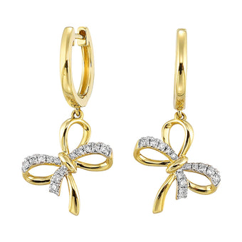 Yellow Gold And Diamond Bow Earrings<br>ER11215-4yc