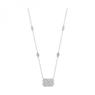 14KW Rectangle Shaped Round Diamond Cluster Pendant with Emerald Center