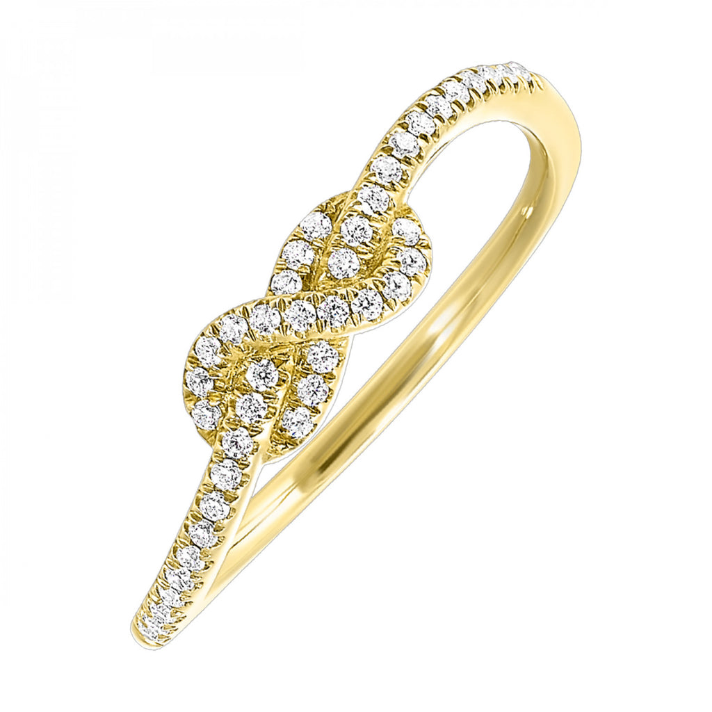 14KY Diamond Infinity Knot Fashion Ring 1/8 CTW