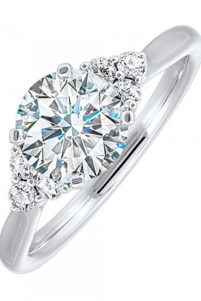 14KW Semi-Mount Engagement Ring with Round Diamond Accents on Shank